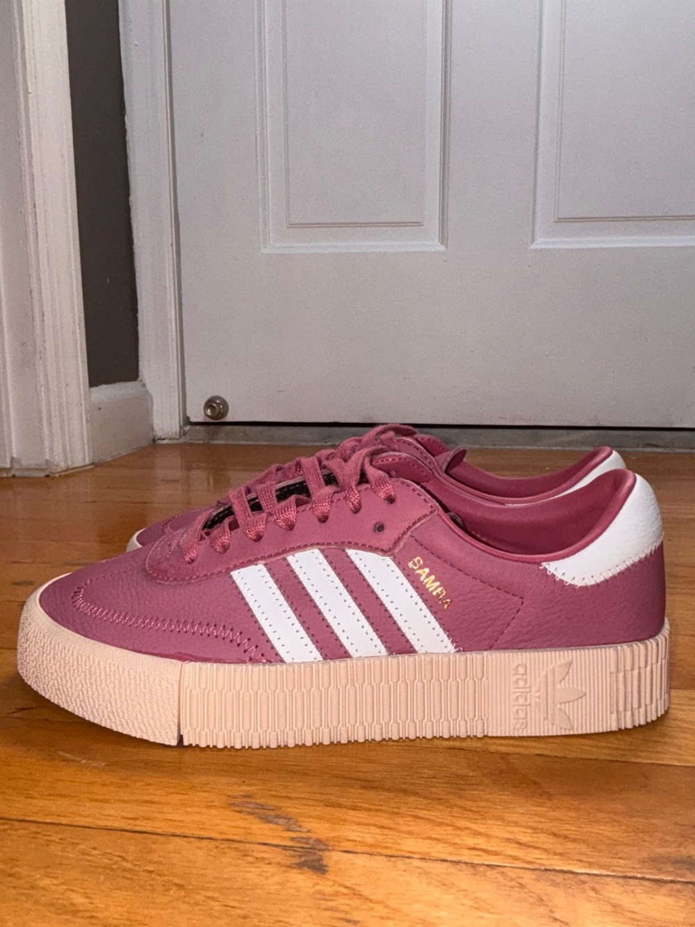 ADIDAS Samba Platform Sneakers in Rose Pink and White